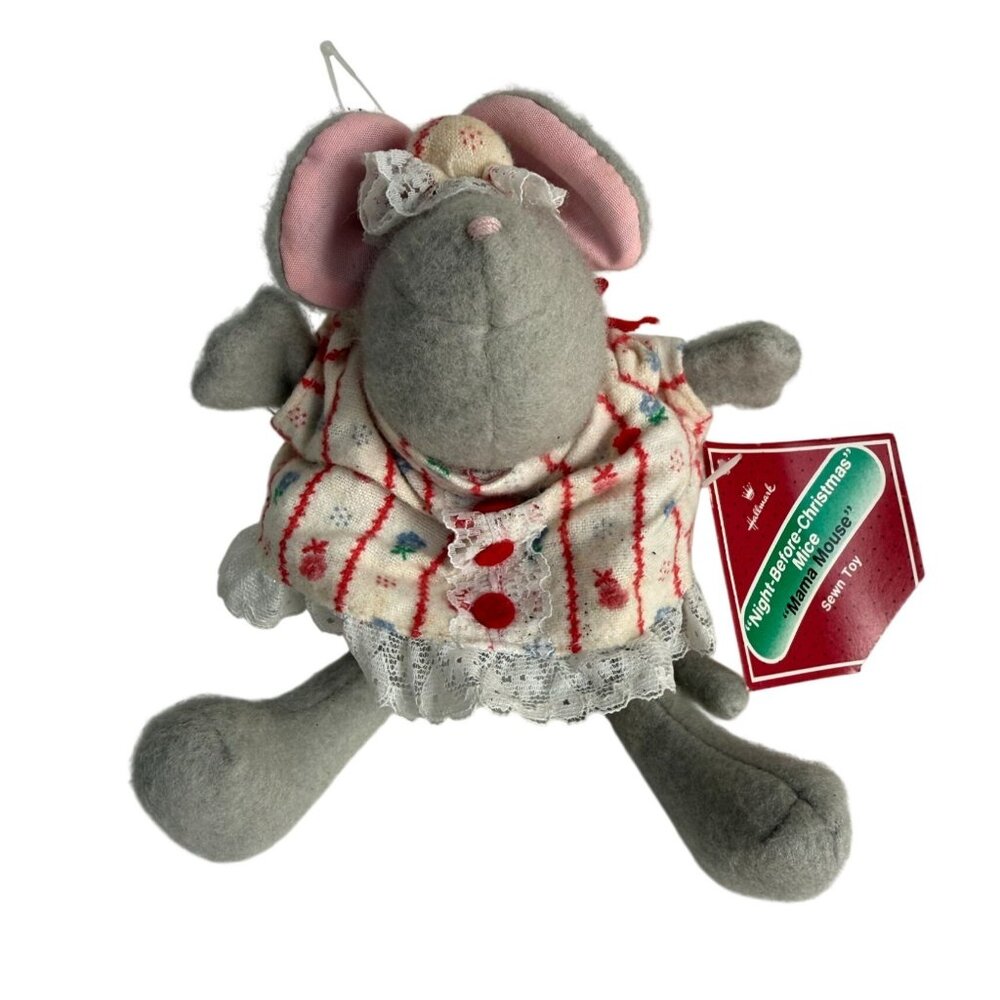Vintage Hallmark Night-Before-Christmas Mama Mouse Soft Sewn Toy 1985 Plush